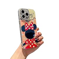 for iPhone 13 Pro Max Case Bling Camera Lens Protection Glitter Cute Cartoon Kawaii IMD Pattern Design Silicone Shockproof Protective Phone Case Cover for Girls and Women - Minnie