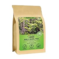 FullChea - Holy Basil Tea Bags, 40 Teabags Tulsi Tea, 2g/bag - Premium Holy Basil Leaves - Non-GMO - Caffeine-free - Support Digestion & Boost Immunity