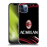 Head Case Designs Officially Licensed AC Milan Curved Crest Patterns Hard Back Case Compatible with Apple iPhone 12 / iPhone 12 Pro