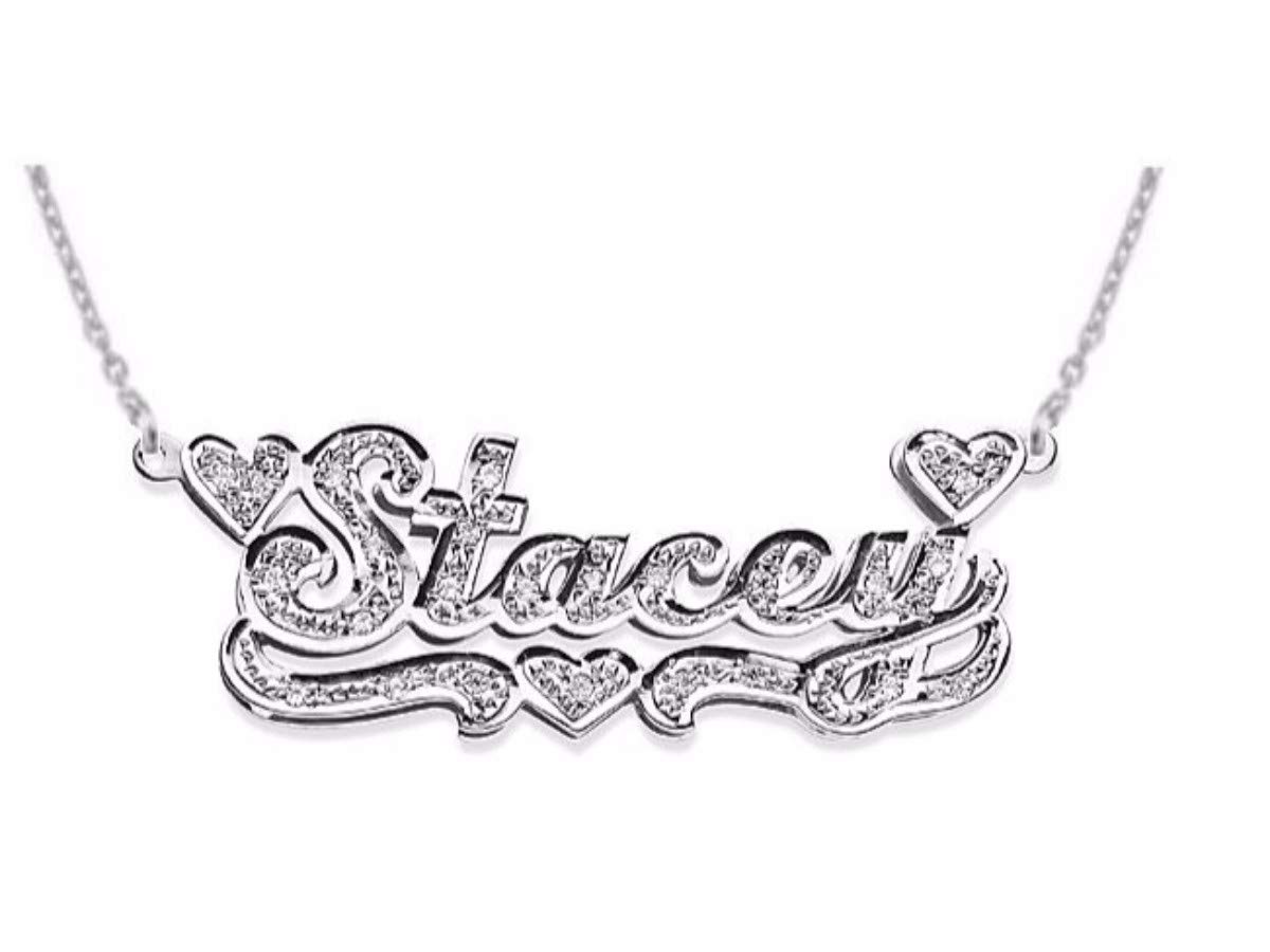 Rylos Necklaces For Women Gold Necklaces for Women & Men 925 Yellow Gold Plated Silver or Sterling Silver Personalized 0.15 Carat Diamond Nameplate Necklace Special Order, Made to Order Necklace