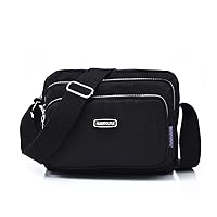 Oichy Anti Thief Crossbody Bag for Women Waterproof Shoulder Bag Casual Nylon Purse Handbag Multi Pocket Messenger Bag