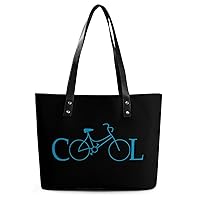 Cool Bicycle Fashion Women's Handbags Tote Bag Shoulder Purse Top Handle with Pocket