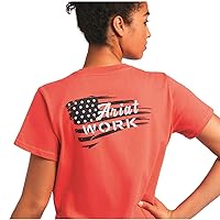 Ariat Women's Rebar Cotton Strong Flag Graphic T-Shirt Cranberry LARGE