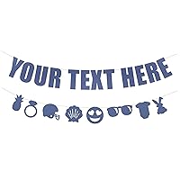 Your Text Here banner - Funny Rude Customize Your Party Banner Signs | Custom Text/Phrase Banner | Make Your Own Banner Sign | StringItBanners (Blue Angel Metallic)