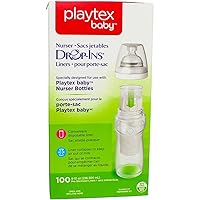 Playtex Baby Nurser Drop-Ins Baby Bottle Disposable Liners, Closer to Breastfeeding, 8 Ounce - 100 Count