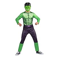 MARVEL Boys Hulk Costume, Incredible Hulk Child Bruce Banner Kids Halloween Costume - Officially Licensed