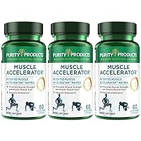 Purity Products Muscle Accelerator 650 mg Patented & Clinically Tested Muscle Accelerator Blend of Ayurvedic Herbal Extracts Promotes Strength, Endurance + Muscle Growth - 60 Veg Caps (3)