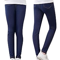 YiZYiF Girls' Pull On Jeggings Skinny Fit Denim Long Pants Stretch Legging Jeans High Waisted Casual Trousers