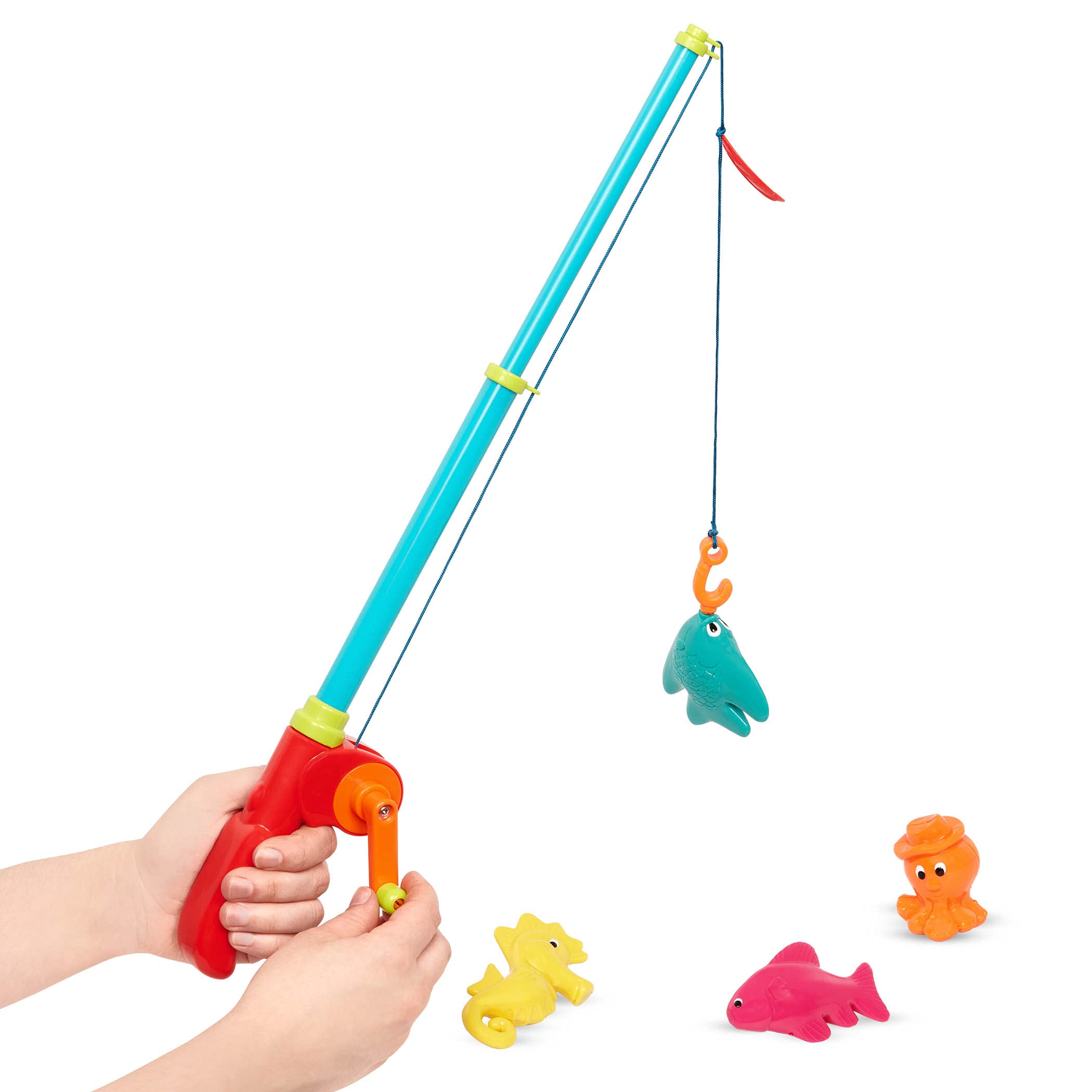 B. – Fishing Play Set for Kids – Magnetic Fishing Game – 2 Fishing Rods & 8 Sea Animals – Water Toys for Bath, Pool – 3 Years + – Little Fisher's Kit