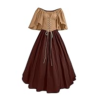 Medieval Renaissance Dress for Women Plus Size Victorian Ball Gowns with Corset Vintage Irish Long Over Dress