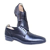 Mens Shoes Leather Derby Elegant Brown Slip On Lightweight Comfort Dress Shoe
