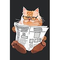 Cat Reading Newspaper gift Family: Daily Planner Notepad To Do Schedule, Medium 6x9 Inches, 100 Pages, Printed Cover