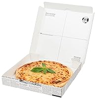 Restaurantware Eco Pie 10.6 x 10.6 x 1.7 Inch Pizza Boxes 50 Corrugated Pizza Delivery Boxes - Repurpose As Plates Sturdy Newsprint And White Paper Take Out Boxes Greaseproof Disposable