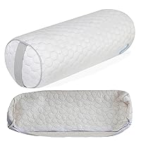 Kingnex 20x8 Bolster Roll Pillow and a Replacment Cotton Cover to Use Under Knees for Back Sleepers Between Legs for Side Sleep to Relief Lower Back Pain