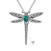 Dragonfly Urn Necklace for Ashes Sterling Silver Memorial Keepsake Cremation Jewelry Gifts with Filling Tool