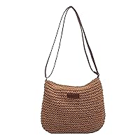 Straw Shoulder Bag,Weave Handmade Handle Tote Bag,Braided Single Shoulder Straw Handbags,Summer Beach Straw Handbags