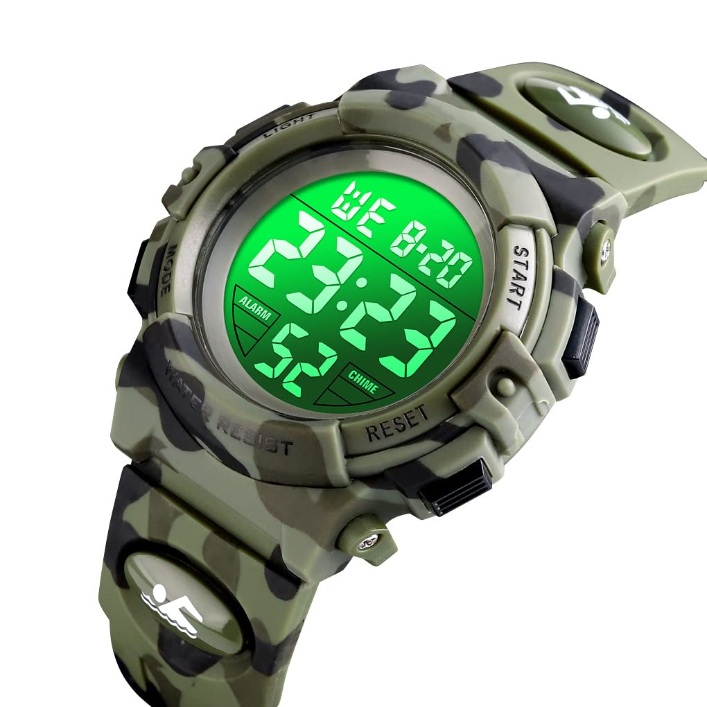 Dayllon Kids Digital Watch Outdoor Sports 50M Waterproof Electronic Watches Alarm Clock 12/24 H Stopwatch Calendar Boy Girl Wristwatch