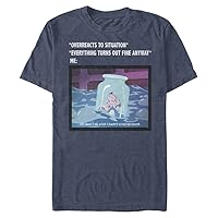 Disney Big Alice in Wonderland Anxiety Meme Men's Tops Short Sleeve Tee Shirt, Navy Blue Heather, 3X-Large