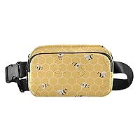 Yellow Bees Honey Fanny Packs for Women Men Belt Bag with Adjustable Strap Fashion Waist Packs Crossbody Bag Waist Pouch for Travel Workout Outdoor Cycling Hiking