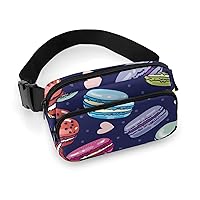 Assorted French Macarons Fashion Crossbody Fanny Pack Waterproof Waist Bag Belt Bag for Men Women