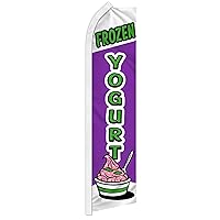 Frozen Yogurt Advertising 2.5'x11.5' Super-Knit Poly Swooper super Flag Banner