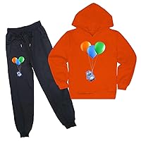 Novelty Grizzy and The Lemmings Printed Clothing Set Comfy Long Sleeve Hooded Sweatshirt+Casual Pant for Fall,Winter