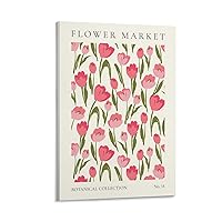 generic Art Poster Letter Poster Flower Market Tulip Print Bohemian Decoration Canvas Wall Art Picture Prints Wallpaper Family Living Room Decor Posters 08x12inch(20x30cm)