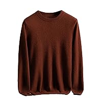 Men's 100% Cashmere Sweater Winter Basic Round Neck Casual Soft Warm Long Sleeve Sweater Knitted Pullover