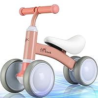 Baby Balance Bike Cute Toys for 1 Year Old Boy and Girl 12-24 Months Toddler Bike Baby Walker Riding Gifts for Boys Girls No Pedal Infant 4 Wheels Baby's First Birthday Gift (Pink)