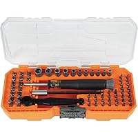 Klein Tools 32787 64-Piece Micro-Ratchet Bit Precision Driver Set with Modular Case, Magnetic, Precision, Standard Bits and Nut Drivers