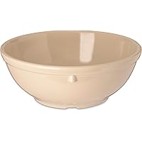 Carlisle FoodService Products Dallas Ware Reusable Plastic Bowl for Buffets, Home, and Restaurants, Melamine, 16 Ounces, Tan, (Pack of 48)