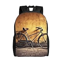 Laptop Backpack 16.1 Inch with Compartment Old Bicycle Laptop Bag Lightweight Casual Daypack for Travel