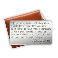 Love Note Wallet Insert - Personalized Engraved Card Wallet - Husband Gift - Gifts for anniversary - Unique Anniversary Wallet Insert Gift