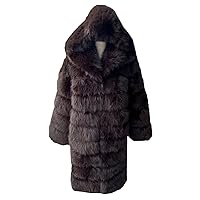 Lisa Colly Women's Winter Plus Size Parka Overcoat Long Sleeve Faux Fur Coat Jacket with Big Hooded