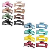 TOCESS 16 Pack Big Hair Claw Clips for Women Large Claw Clip for Thin Thick Curly Hair 90's Strong Hold 4.33 Inch Nonslip Matte Jumbo Hair Clips (16 Pcs)