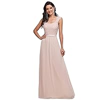 Ever-Pretty Women's Floral Lace Sleeveless A-Line Bridesmaid Dress Evening Dresses 07704-USA