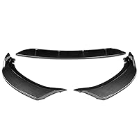DNA MOTORING 2-PU-691-PCF 3Pc Carbon Fiber Look Front Bumper Lip With Vertical Stabilizers Compatible with 16-19 BMW 3-Series Sedan/Wagon/Hatchback