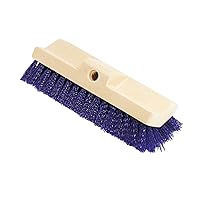 Synthetic-Fill Wash Brush Head for Broom, 10-Inch, Blue, Indoor/Outdoor Scrub Brush for Cleaning Bathroom/Bathtub/Shower/Garage/Patio/Tile Floors