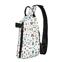 Beautiful Rainbow Colors Mermaid Print Lightweight Adjustable Crossbody Backpack Daypack For Men,Women Sling Bag