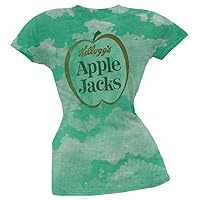 Famous Foods - Womens Logo Juniors Burnout T-Shirt Medium Green