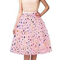 WDPL Women's A-line Layered Short Knee Length Night Out Bridal Prom Tulle Skirt