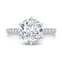 Kiara Gems 2.50 CT Round Infinity Accent Engagement Ring Wedding Eternity Band Vintage Solitaire Silver Jewelry Halo Setting Anniversary Praise Ring
