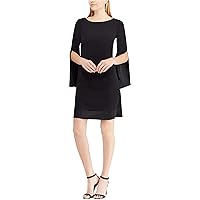 American Living Womens Solid A-line Dress, Black, 2