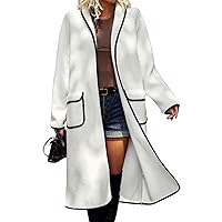 Women's Fall Coats 2023 Coats Double Breasted Slim Long Trench Coat With Belt Warm Winter Overcoat, M-2XL