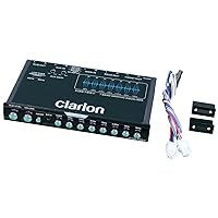 CLARION EQS755V 7-Band Car Audio 1/2-DIN Size Car Graphic Equalizer/Crossover with Front 3.5mm Auxiliary Input, Rear RCA Auxiliary Input and High Level Speaker Inputs