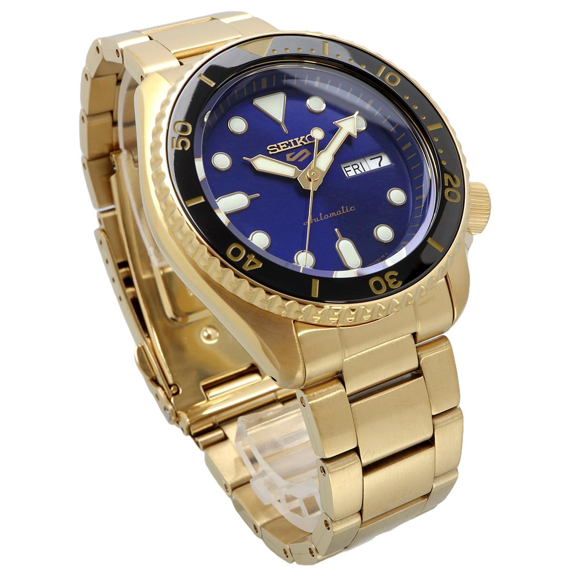 Seiko SRPK20 Men's 5 Sports Skx Sports Style Automatic Watch, Made in Japan, Made in Japan, U.S. Special Creation SRPK20, Cobalt Blue x Gold, Sporty