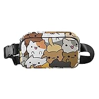 Cat Belt Bag Mini Fanny Pack for Women with Adjustable Strap Waterproof Waist Pouch Small Crossbody Bags for Running Cycling Traveling Hiking