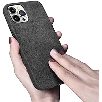 Luxury Phone Case, for Apple iPhone 13 Pro Max (2021) 6.7 Inch Fully Wrapped Back Phone Cover Made of Alcantara Material [Screen & Camera Protection] (Color : Dark Gray)