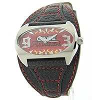 MMA Cage Fighter CF332008BSRD Mens Cage Fighter Genuine Leather Watch