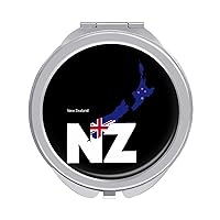 New Zealand Country with Map Compact Mirror Round Portable Pocket Mirror Travel Makeup Mirror for Home Office